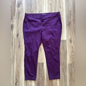 Torrid womens pull on straight stretch poplin Purple Pants size 4T